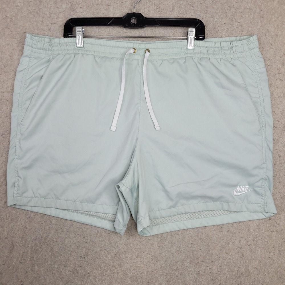 Nike Shorts‎ Mens 2XL Mint Green Swoosh Y2K Beach Gym Athletic Drawstring